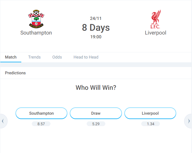 Dự đoán Southampton vs Liverpool